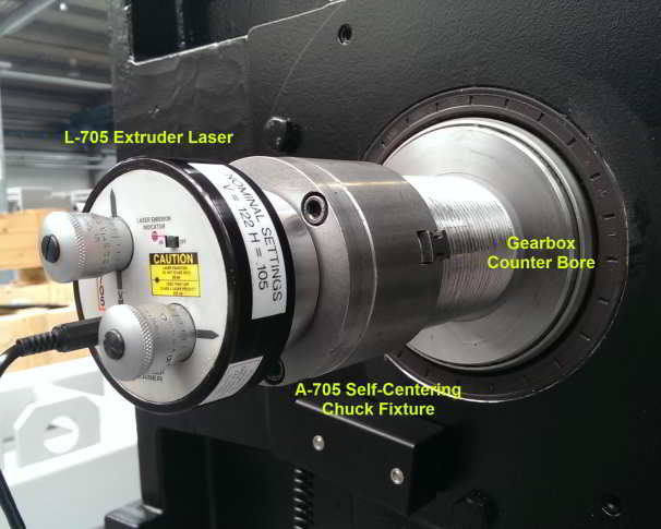 The L-705 Extruder Alignment Laser is essential for extruder barrel alignment.